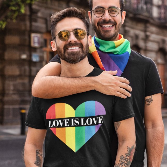 Love is Love rainbow heart LGBTQ pride T-Shirt (Creator Uploaded)
