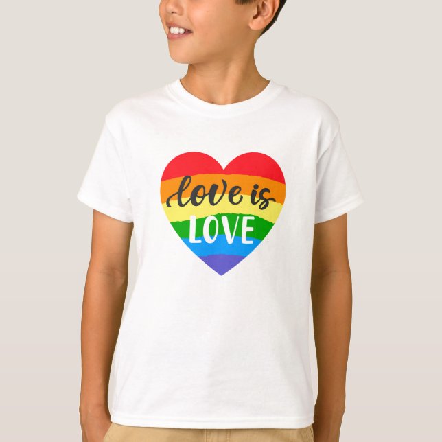Love is Love Rainbow Heart T-Shirt (Front)