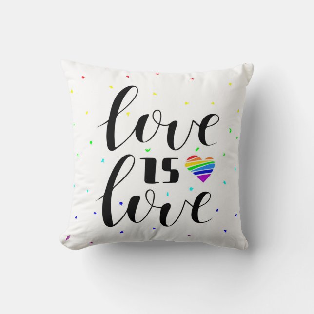 Love is Love | Rainbow Hearts Cushion (Front)