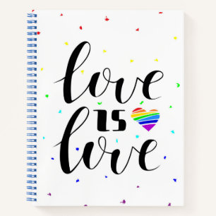 Love is Love   Rainbow Hearts Notebook
