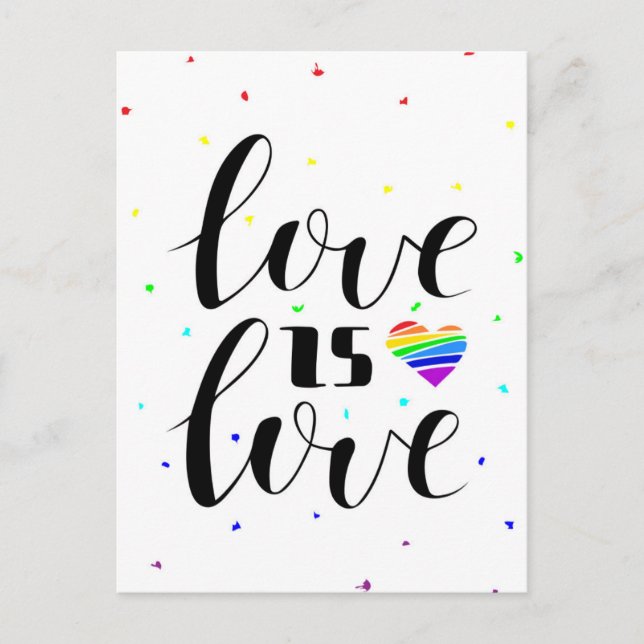 Love is Love | Rainbow Hearts Postcard (Front)