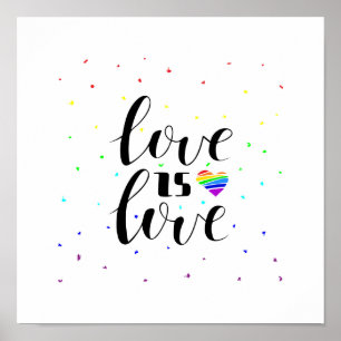 Love is Love Rainbow Hearts Poster