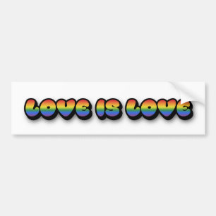 Love is Love Rainbow LGBTQ Bumper Sticker