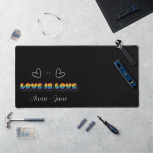 Love is Love Rainbow LGBTQ Desk Mat