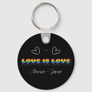 Love is Love Rainbow LGBTQ Keychain