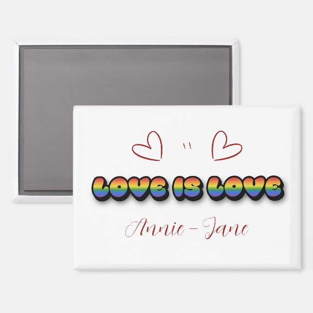 Love is Love Rainbow LGBTQ Magnet (Front/Back)