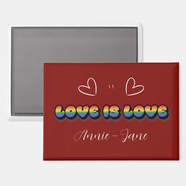 Love is Love Rainbow LGBTQ Magnet (Front/Back)
