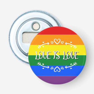 Love is Love Rainbow LGBTQ Pride Bottle Opener