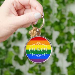 Love is Love Rainbow LGBTQ Pride Keychain