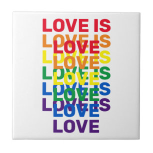 Love is love rainbow modern typography pattern tile