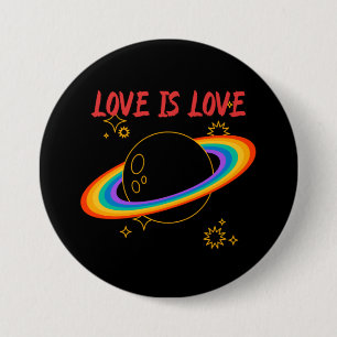 Love is love. Rainbow planet. LGBTQ+pride         7.5 Cm Round Badge