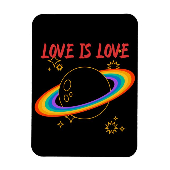 Love is love. Rainbow planet. LGBTQ+pride   Magnet (Vertical)