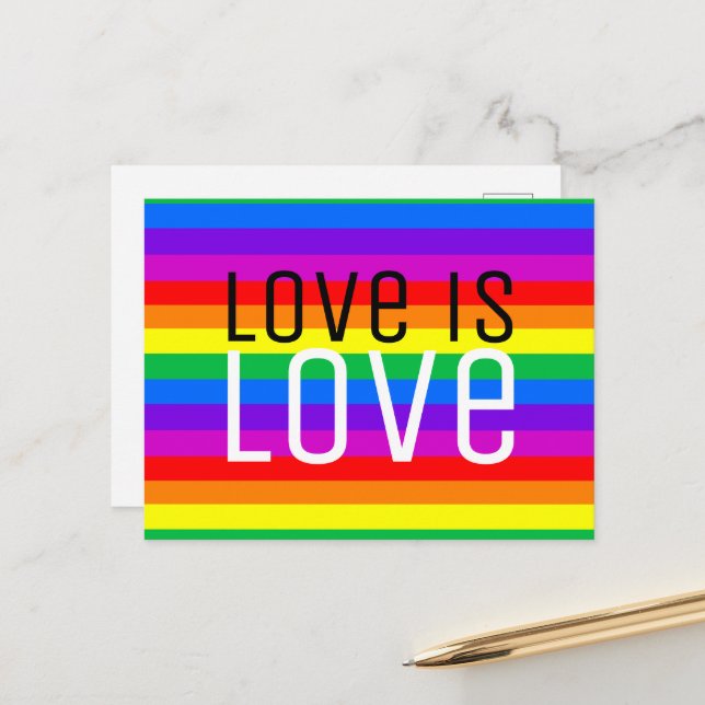 Love is Love, Rainbow Postcard (Front/Back In Situ)