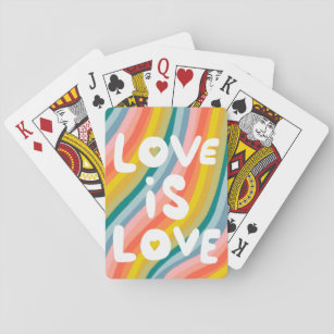 LOVE IS LOVE Rainbow Pride Colourful Fun Playing Cards