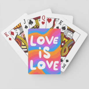 LOVE IS LOVE Rainbow Pride Colourful Fun  Playing Cards
