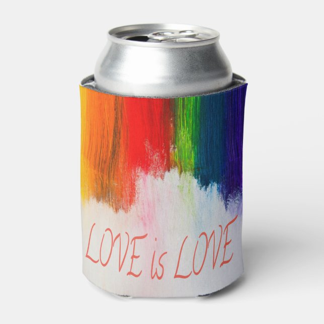 Love is Love Rainbow Pride LBGQT Can Cooler (Can Front)