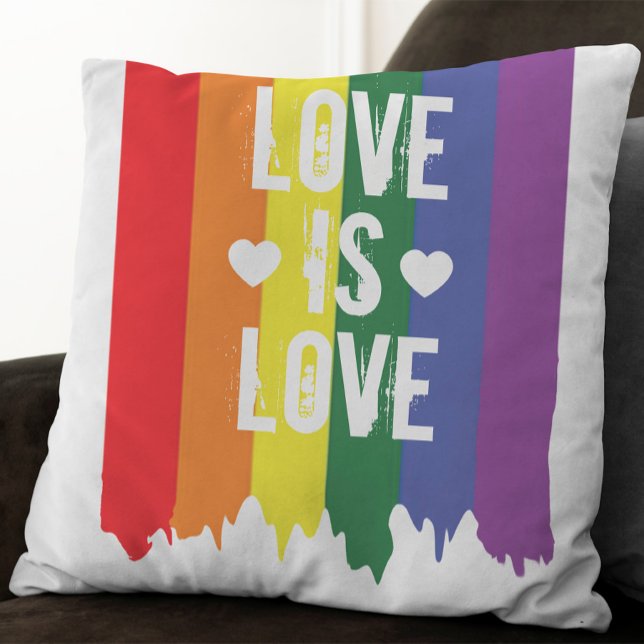 Love is Love rainbow Pride LGBT Cushion (Creator Uploaded)