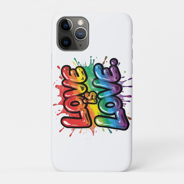 Love Is Love - Rainbow Pride Quote Art  Case-Mate iPhone Case (Back)