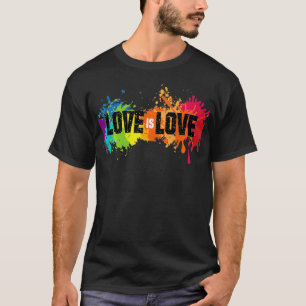 Love is Love ,Rainbow Splatter LGBT Pride Tee,Gay  T-Shirt