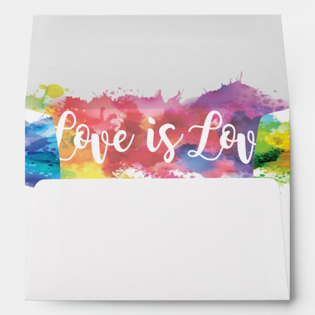 Love is Love Rainbow Splatter mailing envelopes (Back (Bottom))