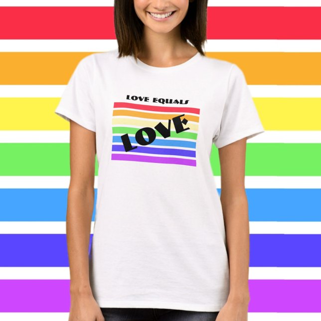 Love is Love Rainbow Stripes T-Shirt (Creator Uploaded)
