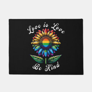 Love Is Love Rainbow Sunflower LGBT+ Gay Lesbian P Doormat