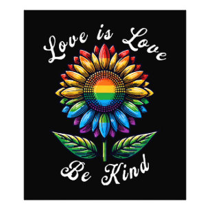 Love Is Love Rainbow Sunflower LGBT+ Gay Lesbian P Photo Print