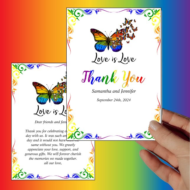 Love is Love Rainbow Theme Thank You Card  (Creator Uploaded)
