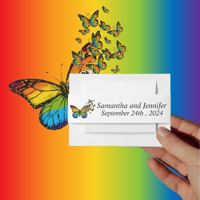 Love is Love Rainbow Theme Wedding  Invitation Belly Band (Creator Uploaded)