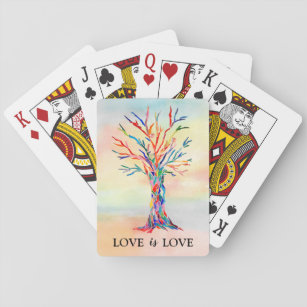 Love is Love Rainbow Tree Playing Cards