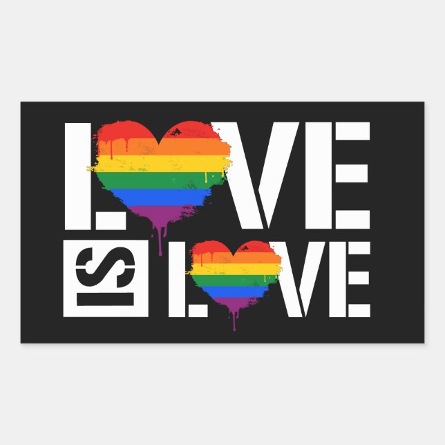 Love is Love Rectangular Sticker (Front)