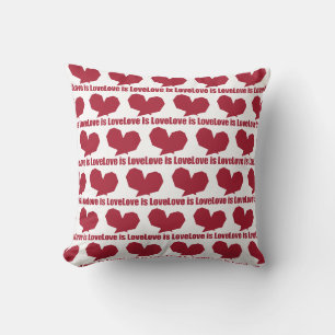 Love is love red heart cushion