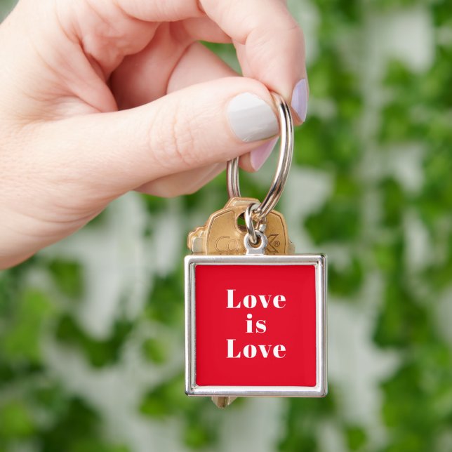"Love is Love" red white Key Ring (Hand)