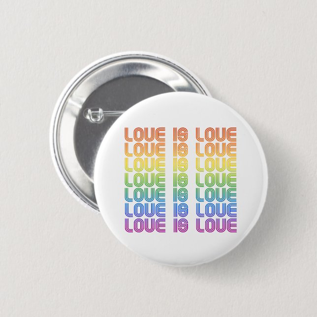 Love is Love Retro 6 Cm Round Badge (Front & Back)