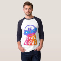 LOVE IS LOVE Space Aliens Colourful Rainbow Pride