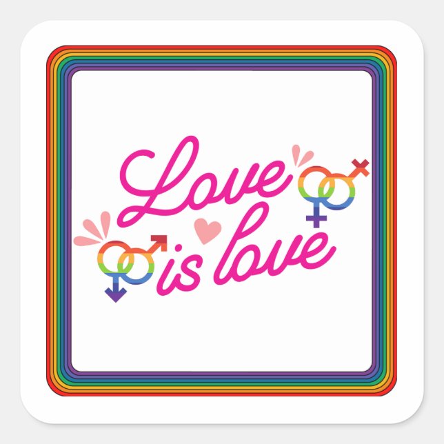 "Love is Love" Square Sticker (Front)