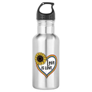 Love Is Love Sunflower Heart Vintage Vector Shirt_ 532 Ml Water Bottle