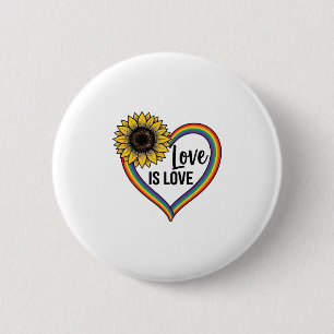 Love Is Love Sunflower Heart Vintage Vector Shirt_ 6 Cm Round Badge