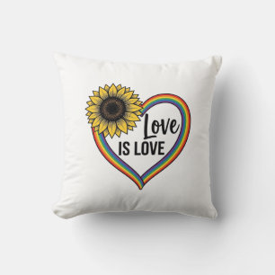 Love Is Love Sunflower Heart Vintage Vector Shirt_ Cushion