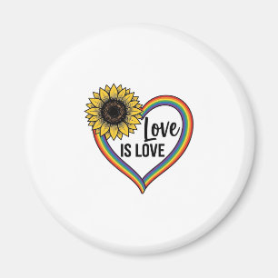 Love Is Love Sunflower Heart Vintage Vector Shirt_ Magnet