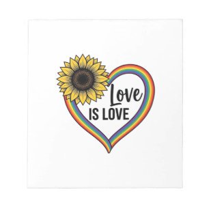 Love Is Love Sunflower Heart Vintage Vector Shirt_ Notepad