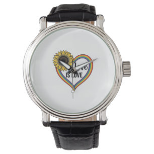 Love Is Love Sunflower Heart Vintage Vector Shirt_ Watch