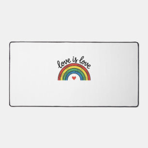 Love Is Love Vintage Rainbow Heart Shirt Design_1 Desk Mat