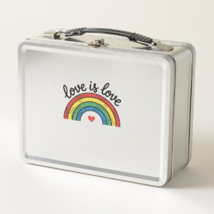 Love Is Love Vintage Rainbow Heart Shirt Design_1 Metal Lunch Box