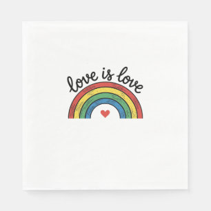 Love Is Love Vintage Rainbow Heart Shirt Design_1 Napkin