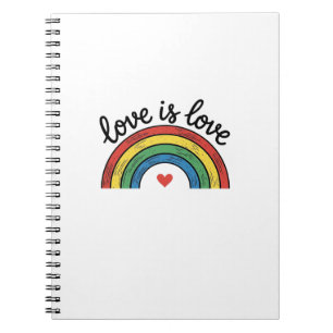 Love Is Love Vintage Rainbow Heart Shirt Design_1 Notebook