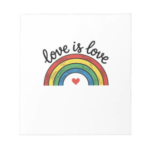 Love Is Love Vintage Rainbow Heart Shirt Design_1 Notepad