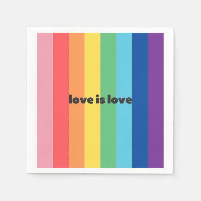 Love Is Love Wine Cocktail Napkins (Front)