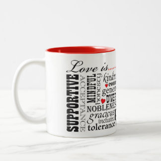 Love Is Love, Words Matter Two-Tone Coffee Mug