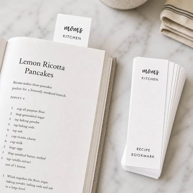 Love is Mum's Cooking | Mini Recipe Bookmark Card (Personalized recipe mini bookmarks, the perfect gift for Mothers & home cooks)